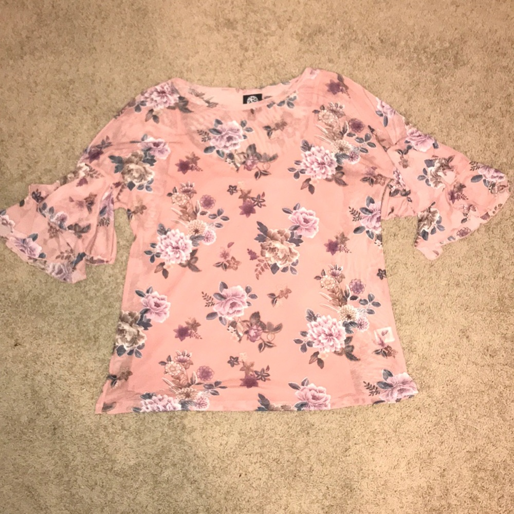 Pink Floral Boutique Top